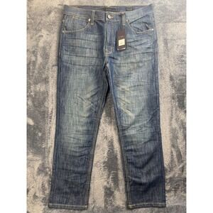 pd&c Jeans Mens 34x30 Corban Blue Slim Straight Back Pocket Design NWT